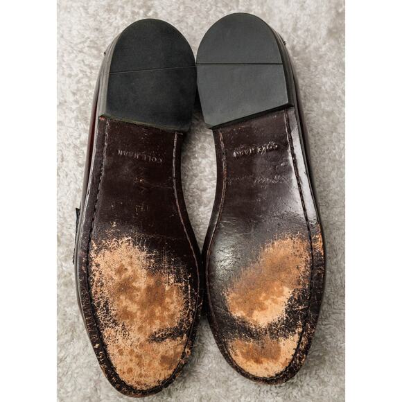 Cole Haan Burgundy Leather Tassel Loafers Slip On Shoes Mens Size 12 - Picture 6 of 16